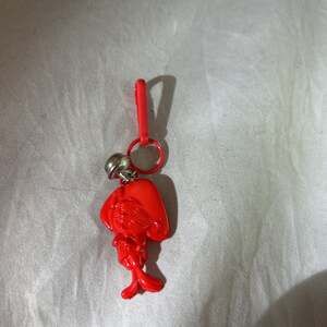 Vintage 1980s yosemite Sam Plastic Bell Clip Charm Red
